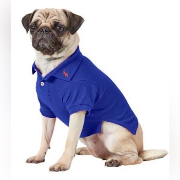 NWT Ralph Lauren Royal Blue Polo with Red Logo Dog ShirtsSize XS